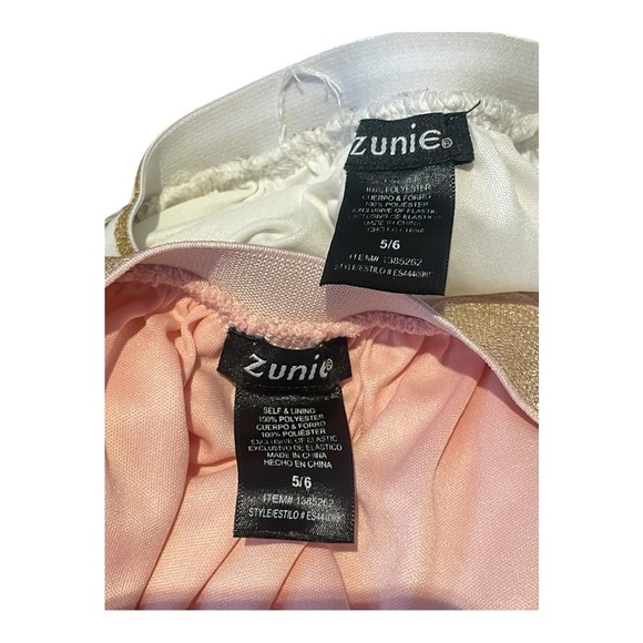 Zunie 2 pack Tutu/ Skirt Pink and White Stars Polkadots Gold Size 5/6 - Picture 4 of 7